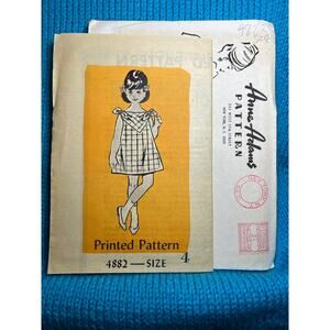 Annie Adams 4882 pattern girls A line dress 1960s size 4